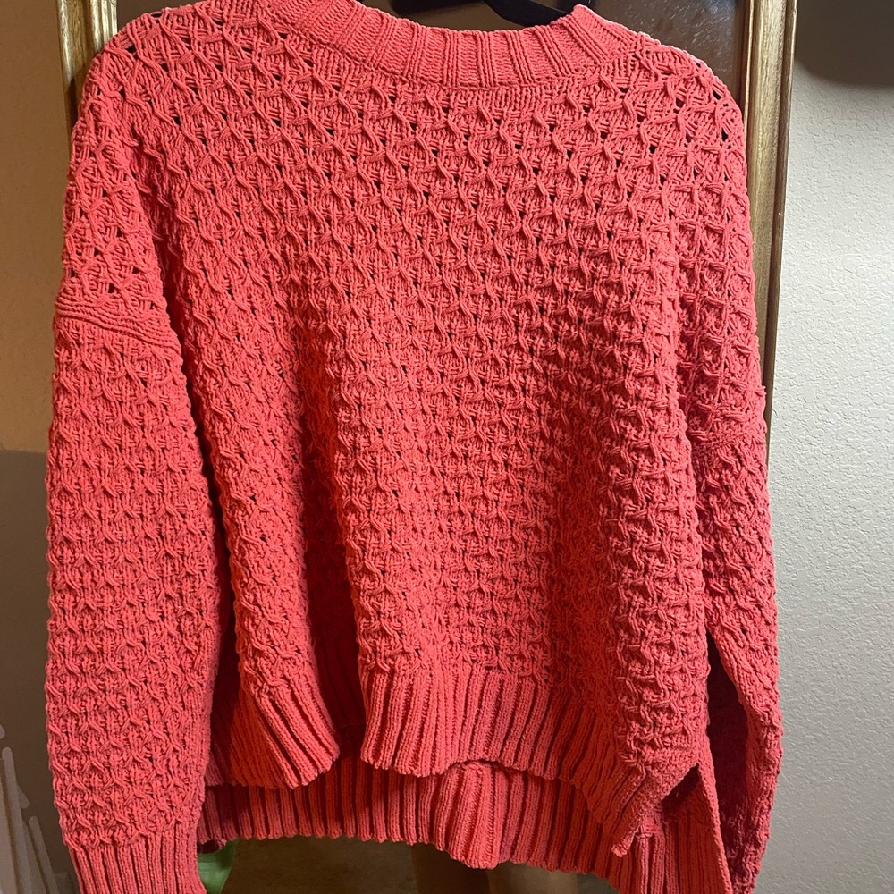 A New Day Knit Sweater -Coral